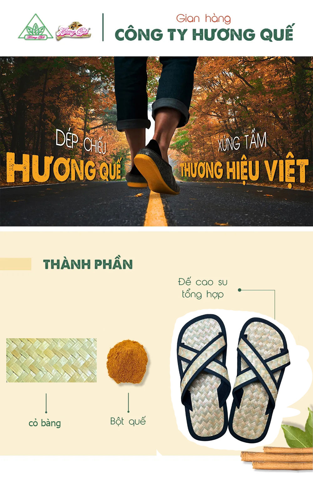 Dép cỏ bàng viền đen Hương Quế – DCQ-100