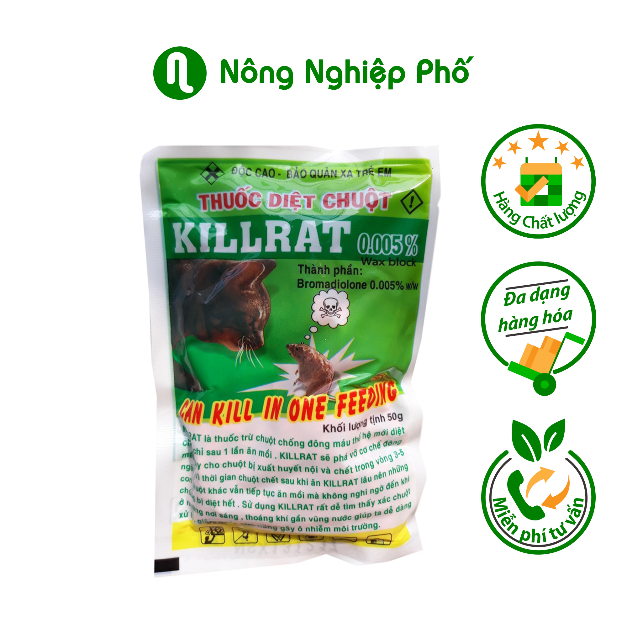 Trừ chuột Killrat 0.005 - Gói 50gram