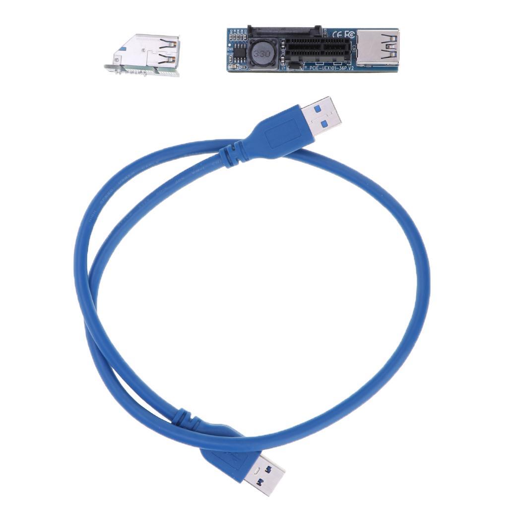 Pcie Express PCI-E 1X to 1X Extender Riser Card Adapter USB 3.0 Cable 0.6M