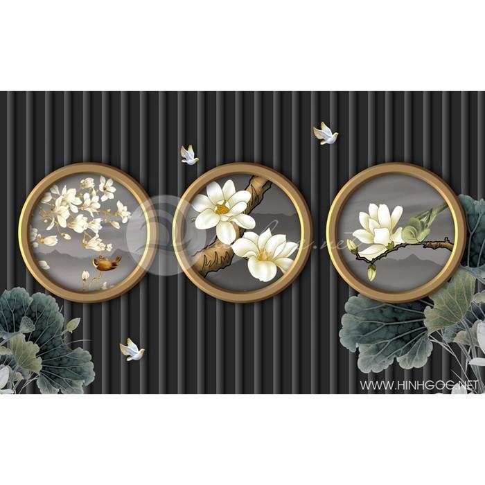 Top 10 bộ ba tranh tròn tráng gương, tranh treo phòng khách, tranh treo phòng ngủ cao cấp