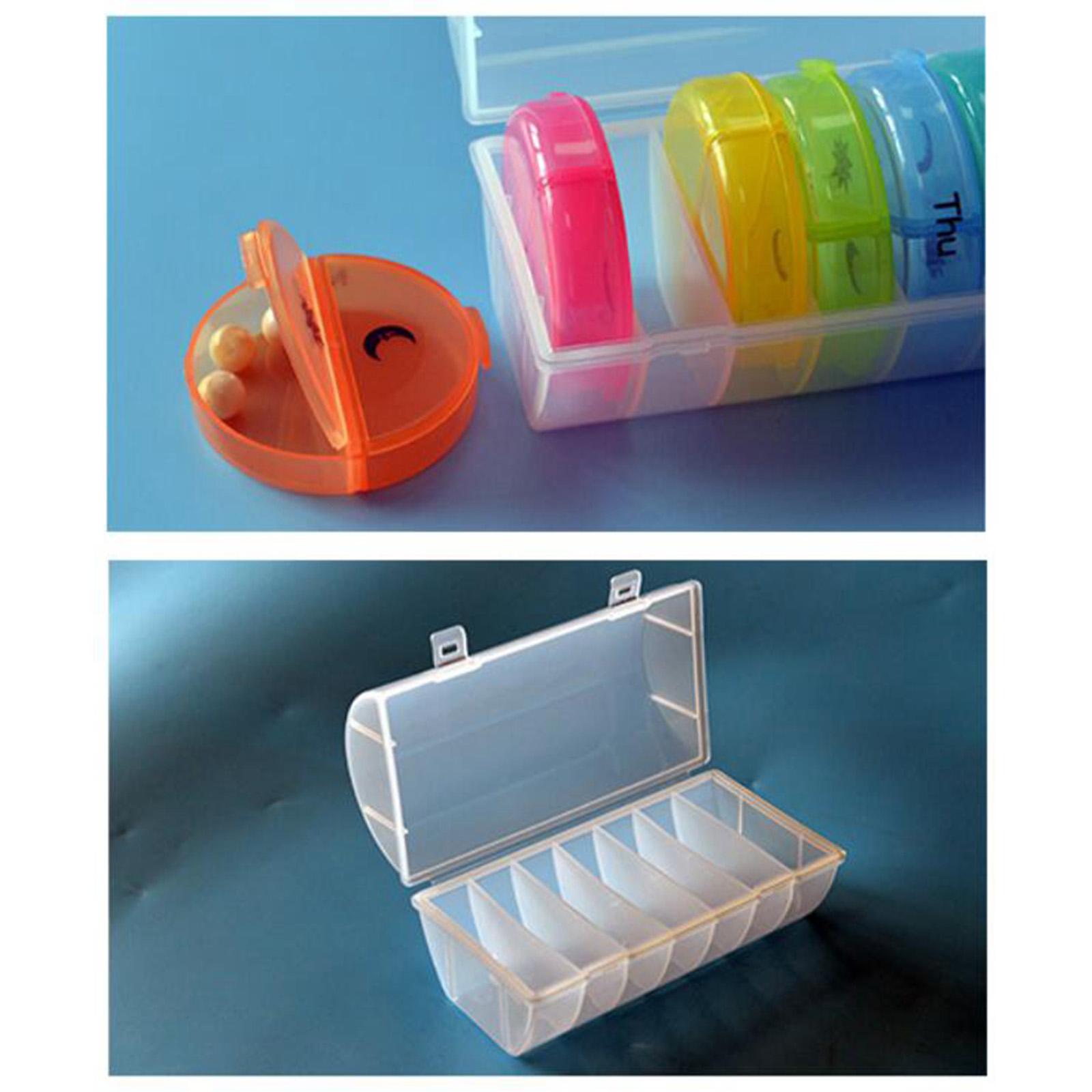Rainbow Design Portable Seven-Day Pill Box Medicine Case Organiser for Vitamins Fish Oil