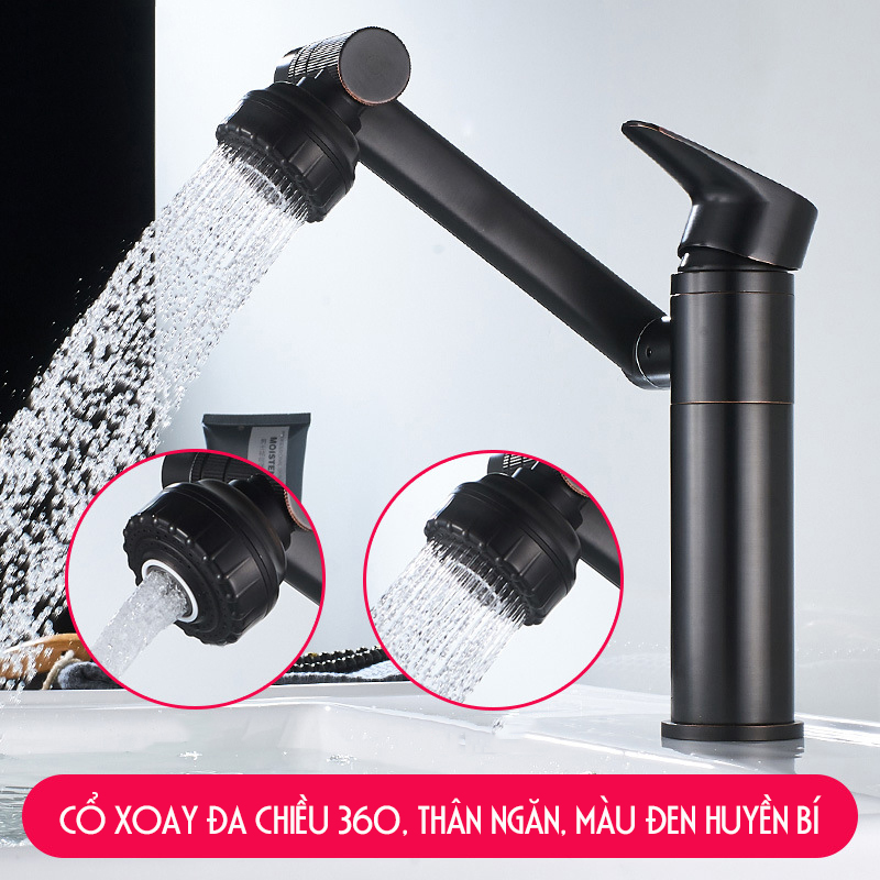 VÒI CHẬU RỬA MẶT LAVABO XOAY ĐA CHIỀU 360 ĐỘ SIÊU TIỆN DỤNG – XUẤT XỨ: Ý