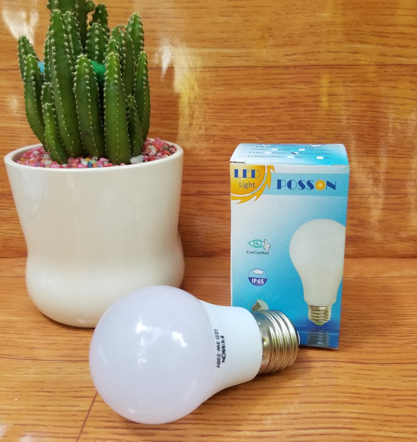 10 Bóng đèn Led 3w bup tròn A50 bulb tiết kiệm điện kín chống nước mưa trang trí ngoài trời Posson LB-3x