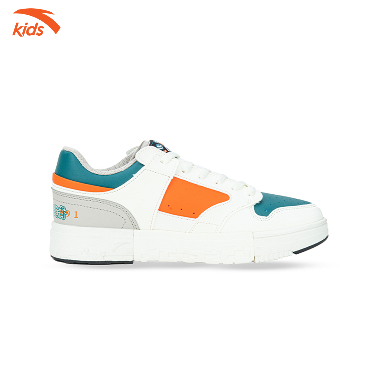 Giày đế bằng bé trai Anta Kids thiết kế dây buộc, da PU mềm mịn 312238002-5