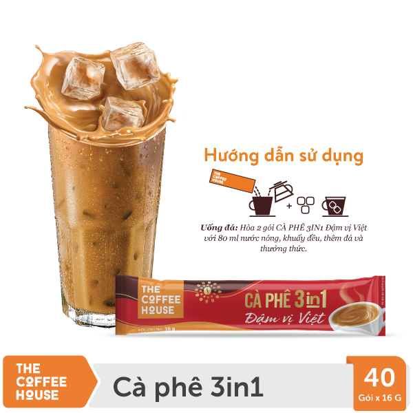 [Mua 3 tặng 1]The Coffee House cà phê sữa hoà tan 3IN1 đậm vị Việt  (HTúi 40 gói x  16g)