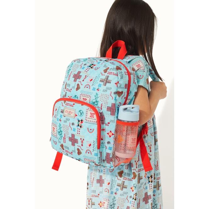 Cath Kidston - Ba lô cho bé /Kids Classic Large Backpack with Mesh Pocket - Patchwork Ditsy - Blue -1053562
