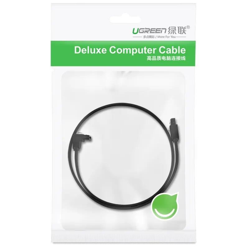 Ugreen UG30797US217TK 0.5M màu Đen Cáp truyền dữ liệu SATA 3.0 đầu gập 90 độ cao cấp - HÀNG CHÍNH HÃNG