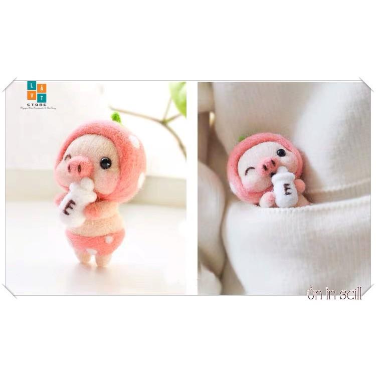 KIT LEN CHỌC ỦN ỈN SCILL - Needle Felting Pig - Handmade, Quà Tặng, DIYS