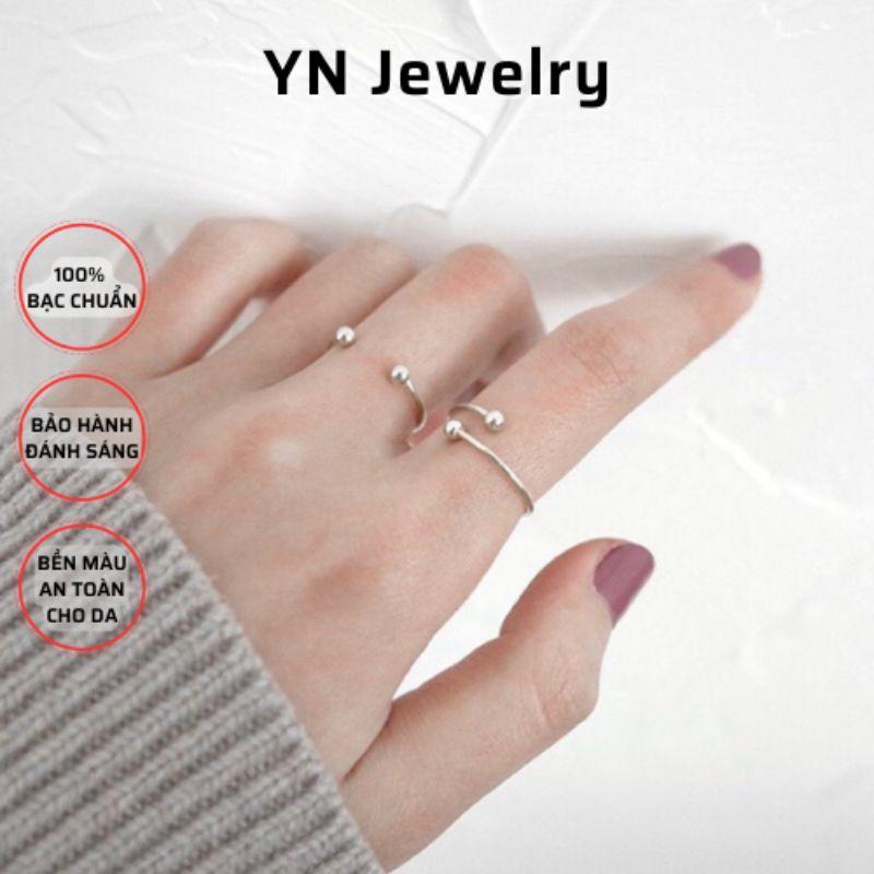 Nhẫn bi bạc basic YN JEWELRY