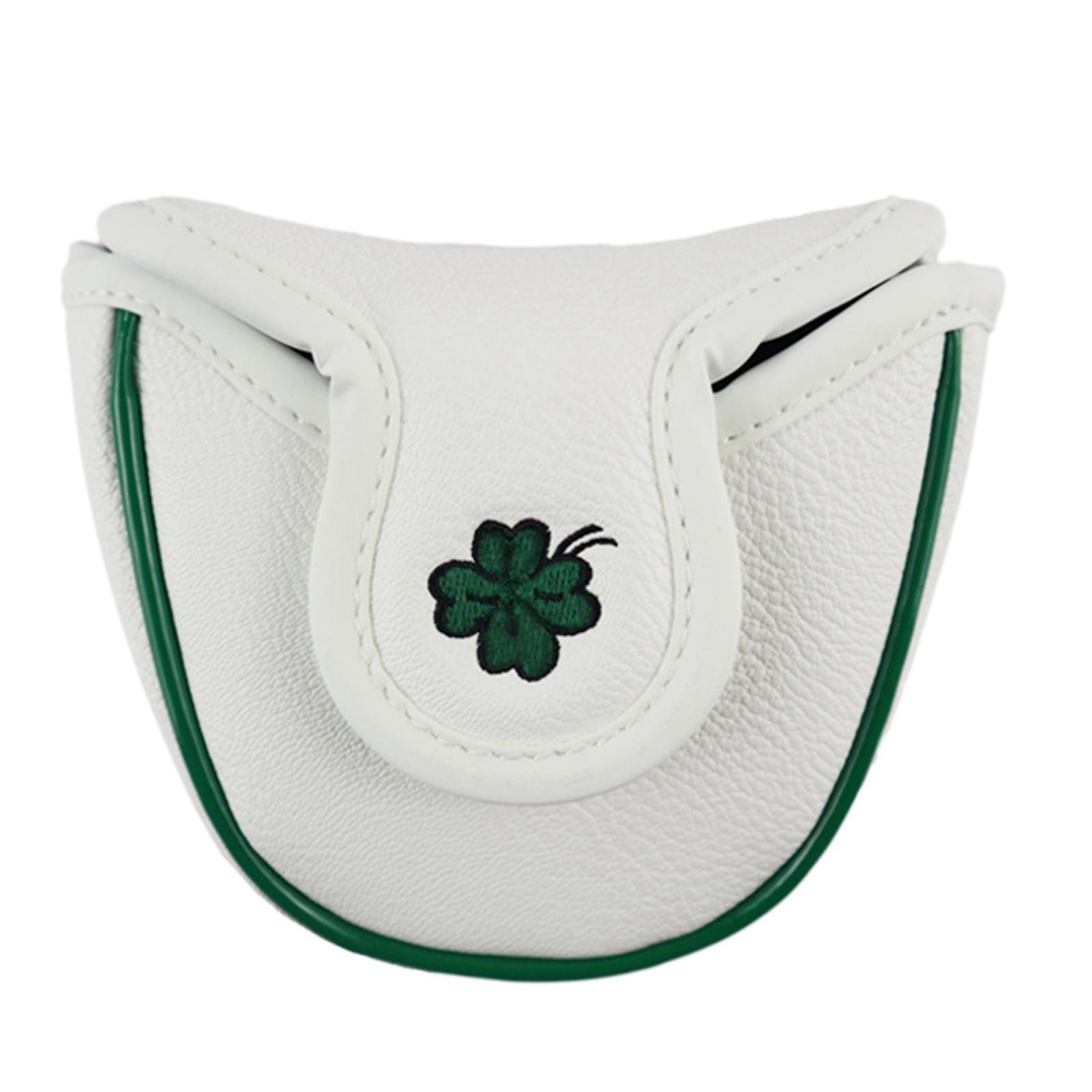 3xPu Golf Putter Cover Half Mallet Head Cover Club Head Protector Guard White