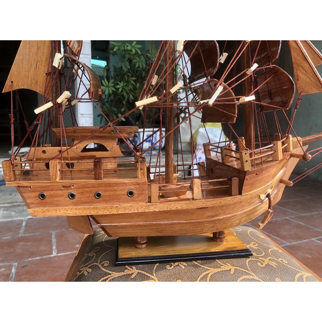 Mô Hình Thuyền Gỗ THÁI LAN Dài 55cm - Gỗ gõ đỏ - Thân thuyền 40cm
