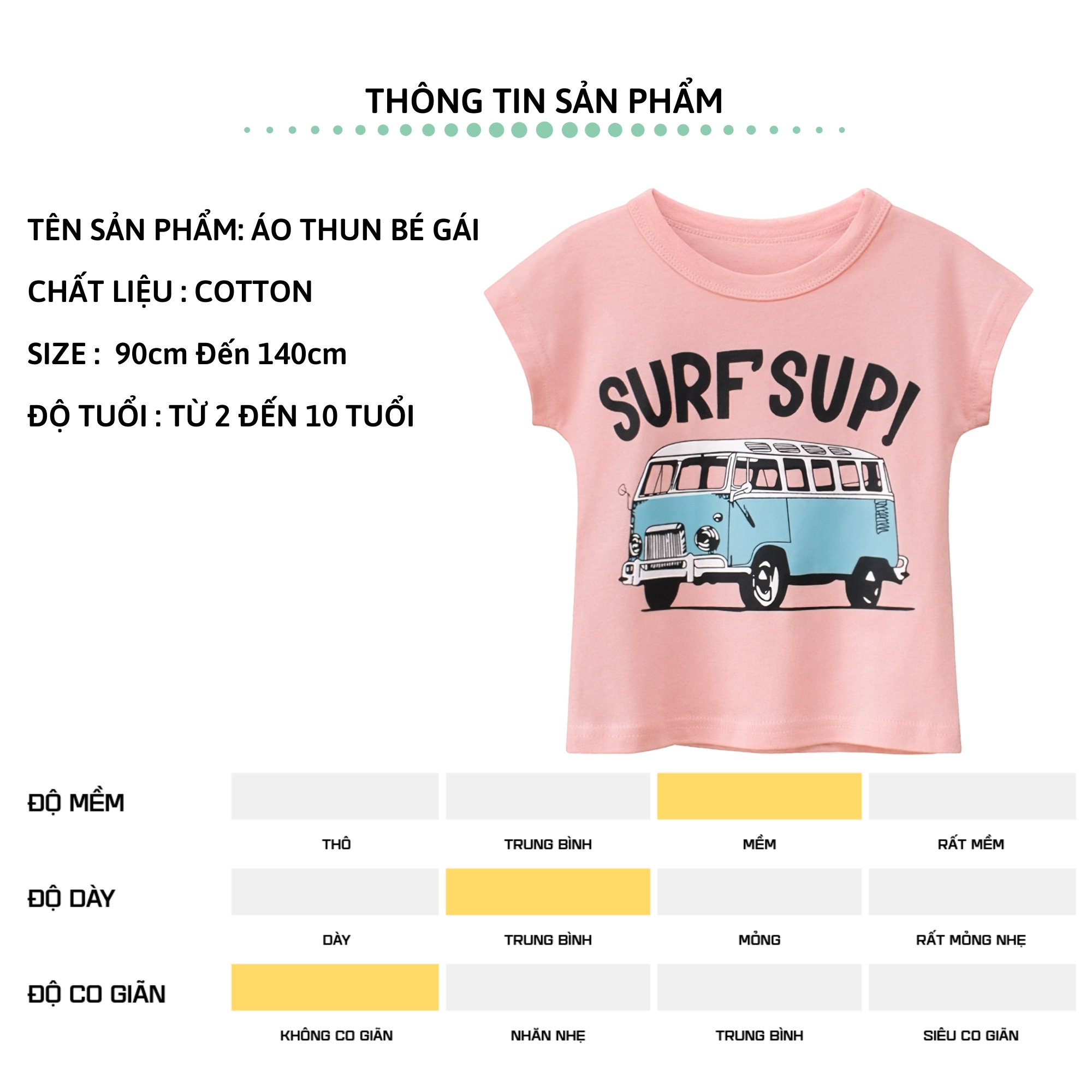 Áo thun bé gái ngắn tay 27Kids áo cộc nữ 100% Cotton cho trẻ từ 2-10 tuổi GSTS4