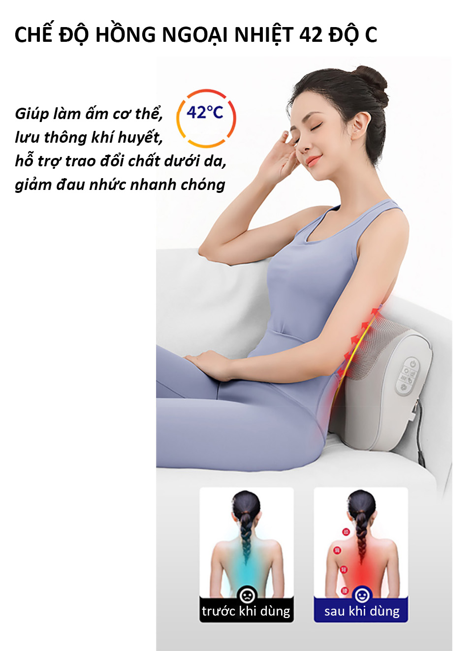 Gối Massage Hồng Ngoại 16 Bi Cao Cấp RULAX Model RL-02 Phiên Bản Cao Cấp, Gối Massage Cổ Vai Gáy