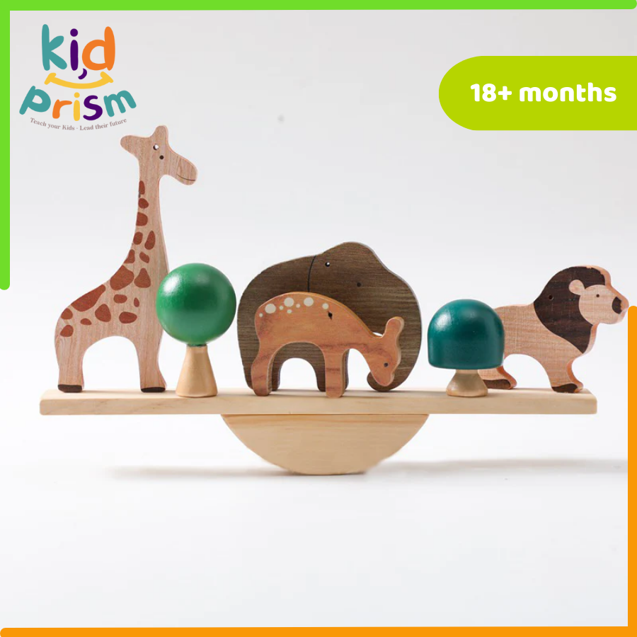 Bộ đồ chơi xếp thăng bằng động vật 1 bằng gỗ giúp bé rèn luyện tính kiên nhẫn (Đồ chơi giáo dục)