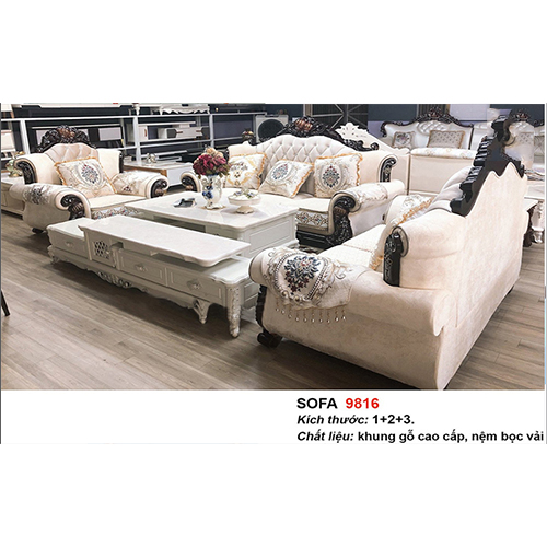 Sofa Tân Cổ Điển Sắc Trắng Đen Thanh Lịch DP-SCD49