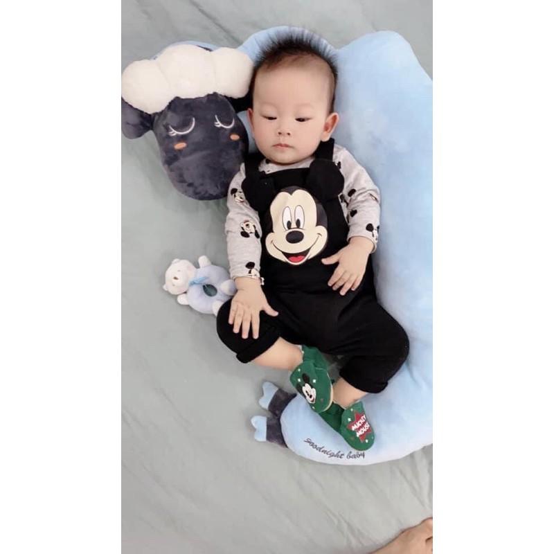 Set Yếm Mickey Kèm Áo Thun Cotton HM