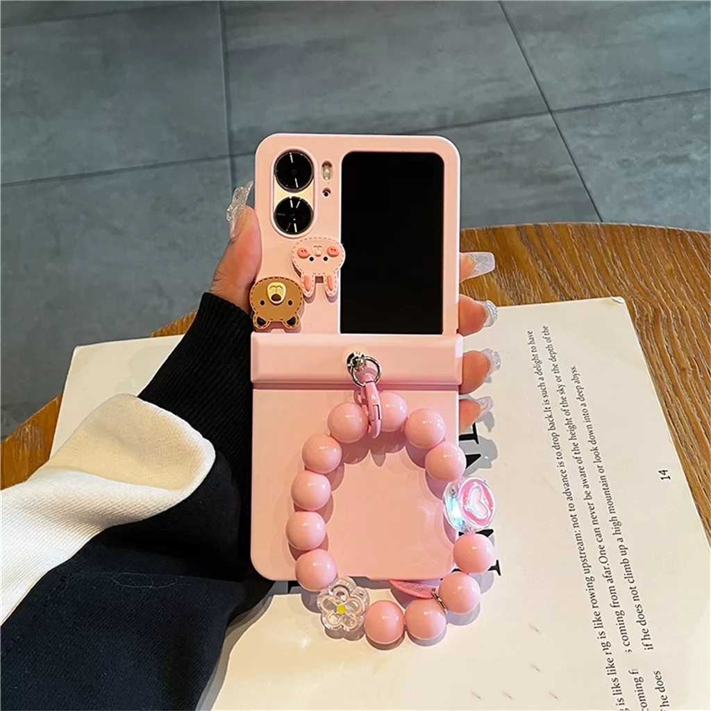 Ốp lưng cho OPPO Find N2 flip hồng siêu dễ thương