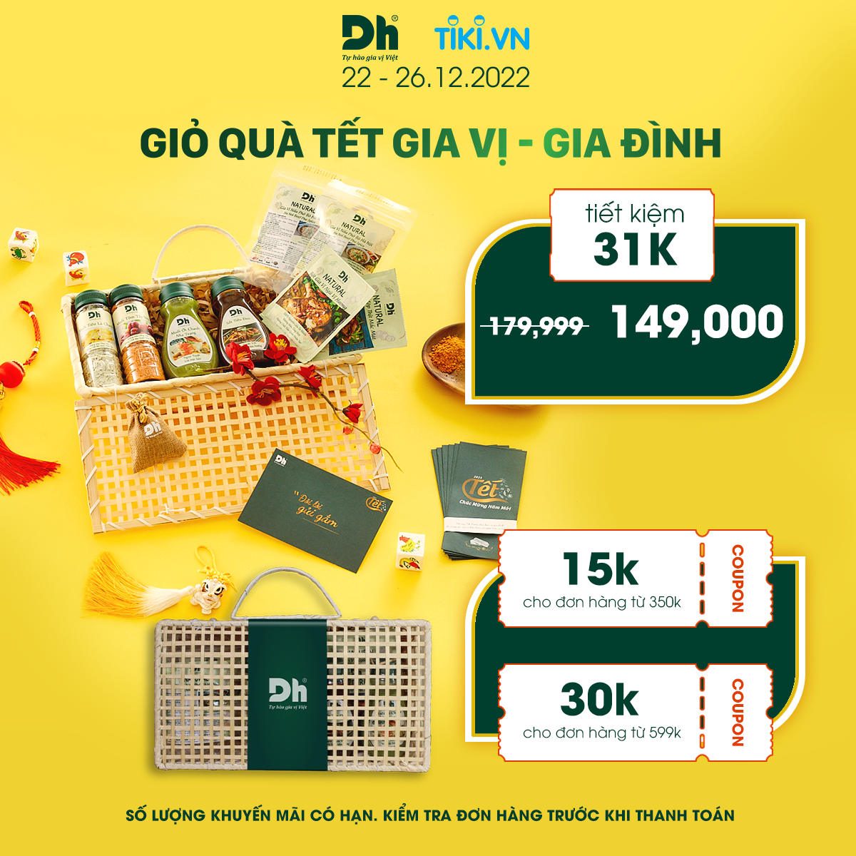 Giỏ Quà Gia Vị - Gia Đình - Combo Gói Quà Trọn Bộ 7 Loại Gia Vị Dh Foods - Set Combo Hộp Quà Tặng Cho Mẹ, Gia Đình, Bạn Bè Vào Các Ngày, Lễ Ý Nghĩa