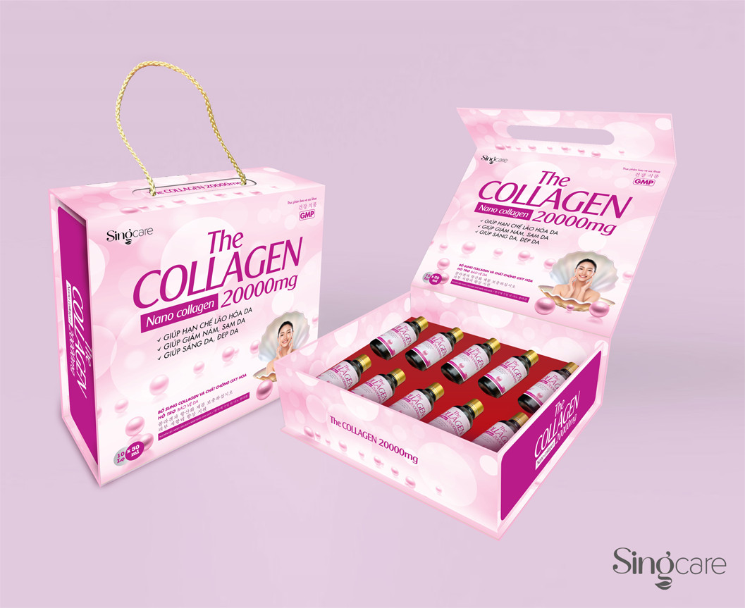 Combo 3 Hộp Nước Uống Collagen 20000mg Hộp 10 chai x 30ml ,Bổ sung collagen và các chất chông oxy hóa giúp bảo vệ da, tăng tính đàn hồi, hạn chế lão hóa da - Tặng kèm 1 Hộp Omega 369