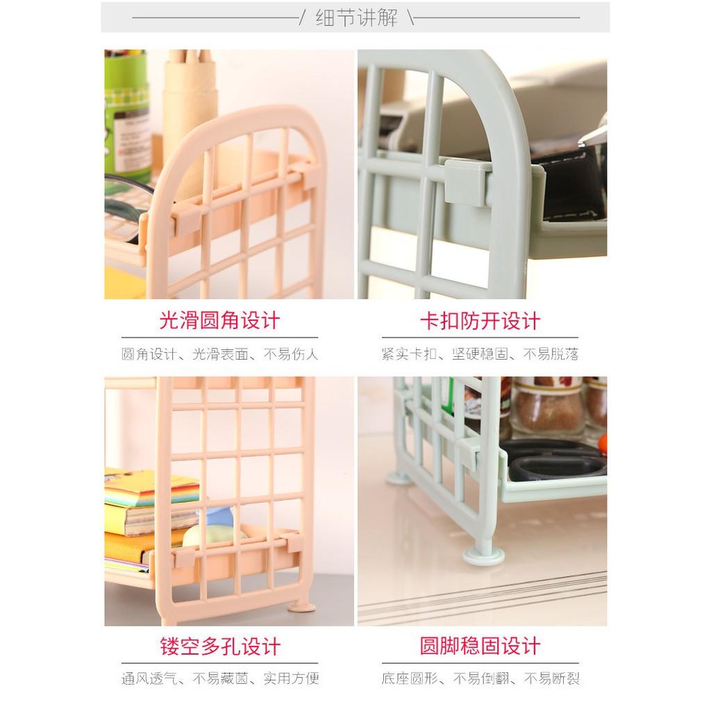 Kệ nhựa lắp ghép 2 tầng mini decor bàn học