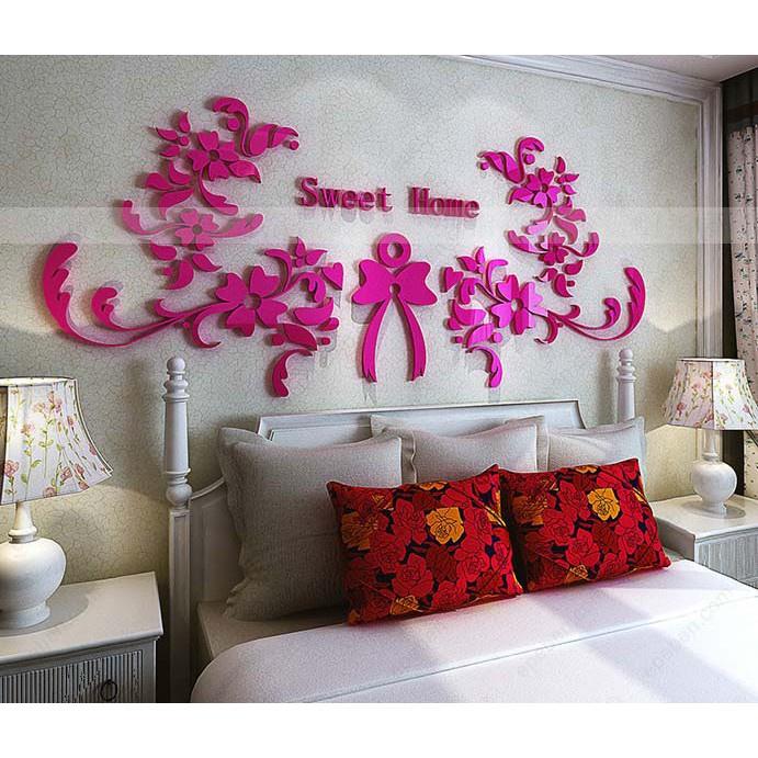 Tranh dán tường mica 3d decor khổ lớn gia đình ngọt ngào ấm áp trang trí phòng khách, phòng ngủ, phòng cưới
