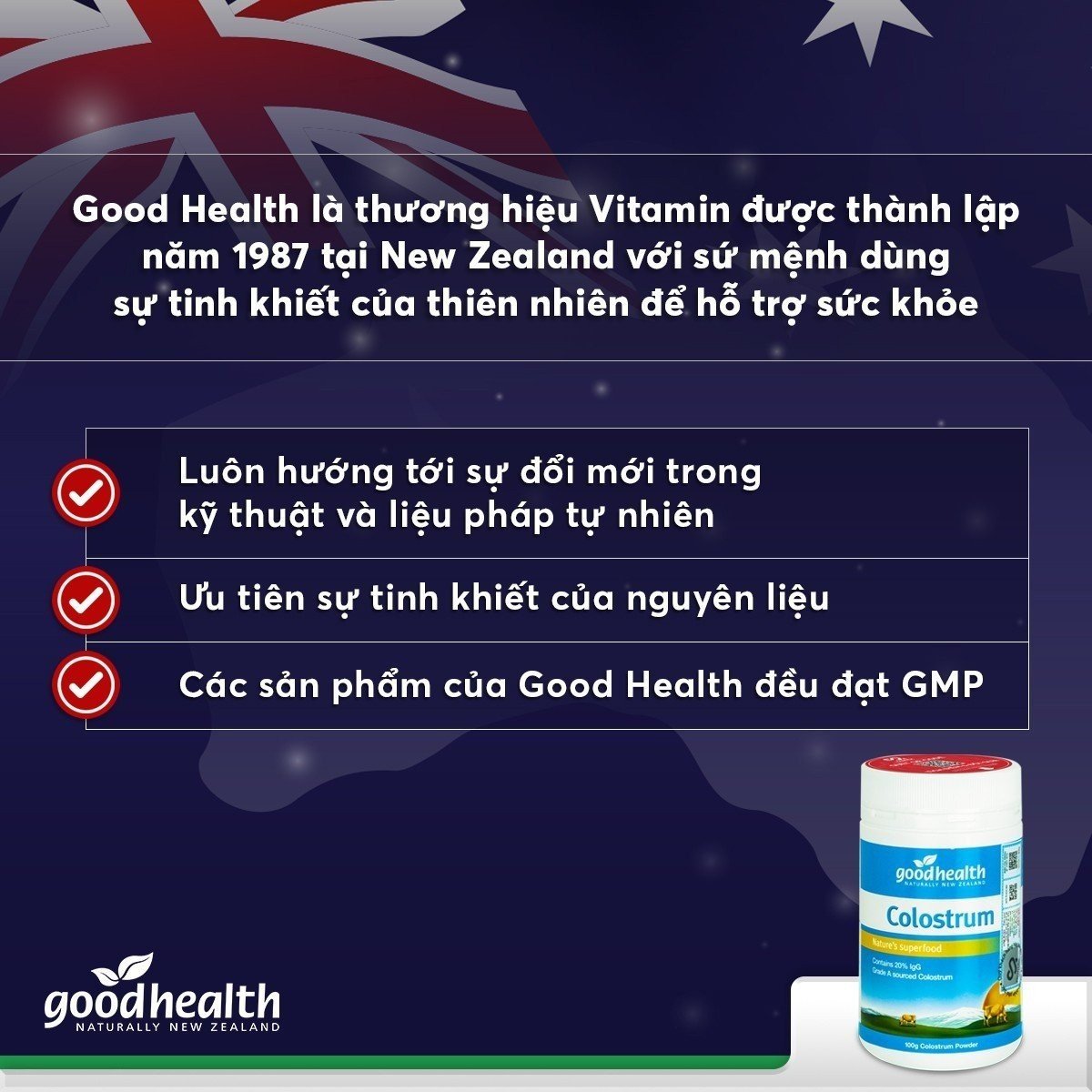 Combo 2 hộp sữa non Goodhealth Colostrum_Nhập khẩu chính hãng New Zealand