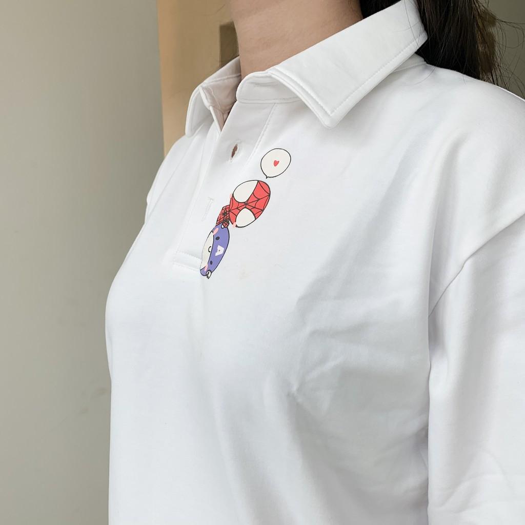 Áo thun áo phông tay lỡ cổ bẻ Polo Unisex 2 màu THE 1992