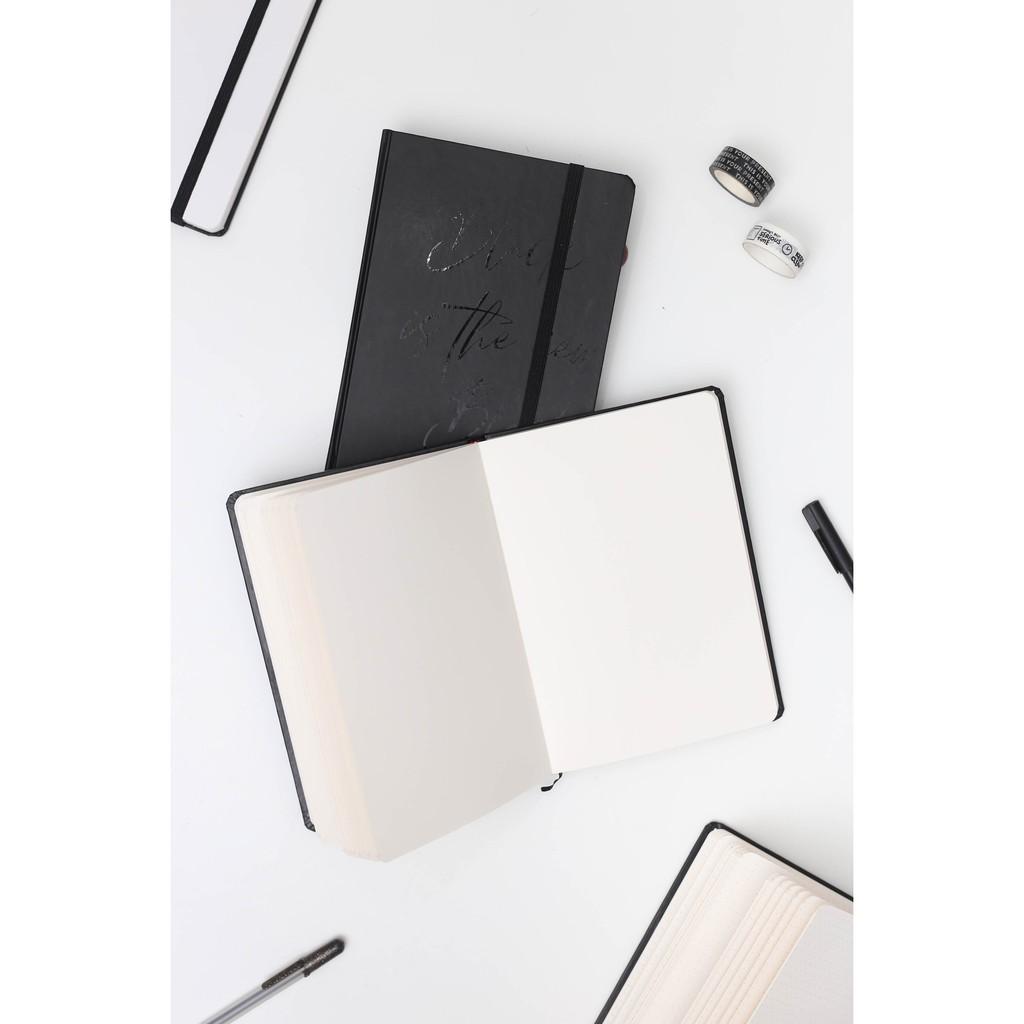 Số tay A5 trơn Đen Crabit 130GSM - Sổ bìa cứng ghi chép, làm bullet journal - Số Black is the new black