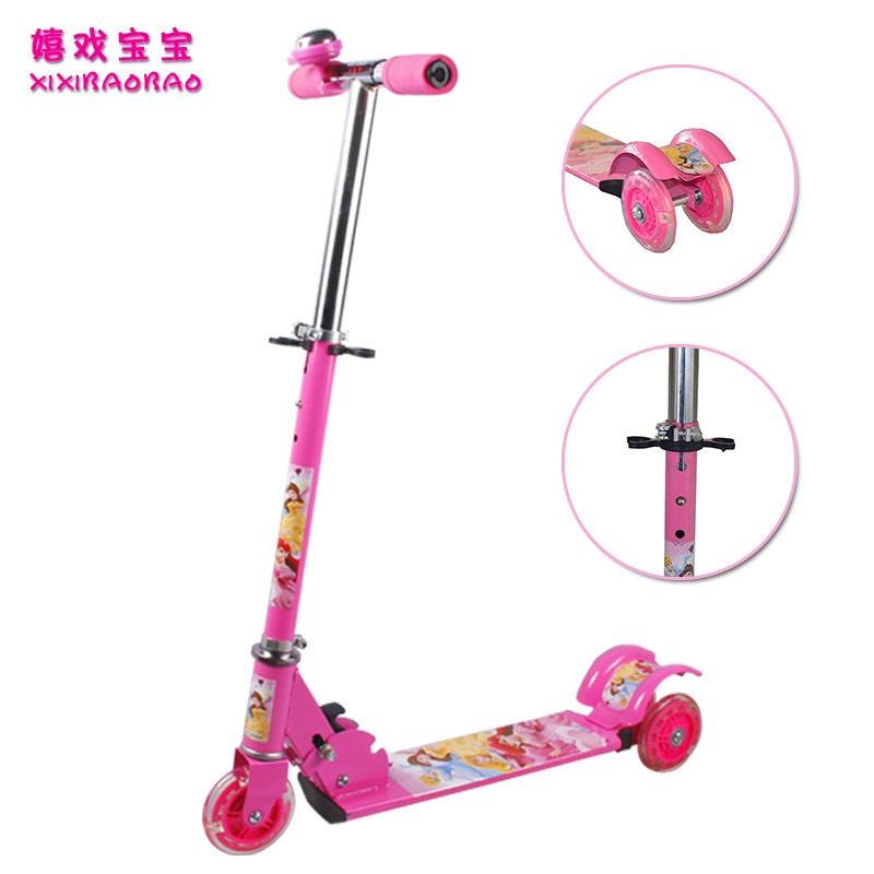 Xe trượt Scooter 3 bánh có đèn phát sáng cho bé, bảo hành 6 tháng, xe scooter khung sắt chắc chắn