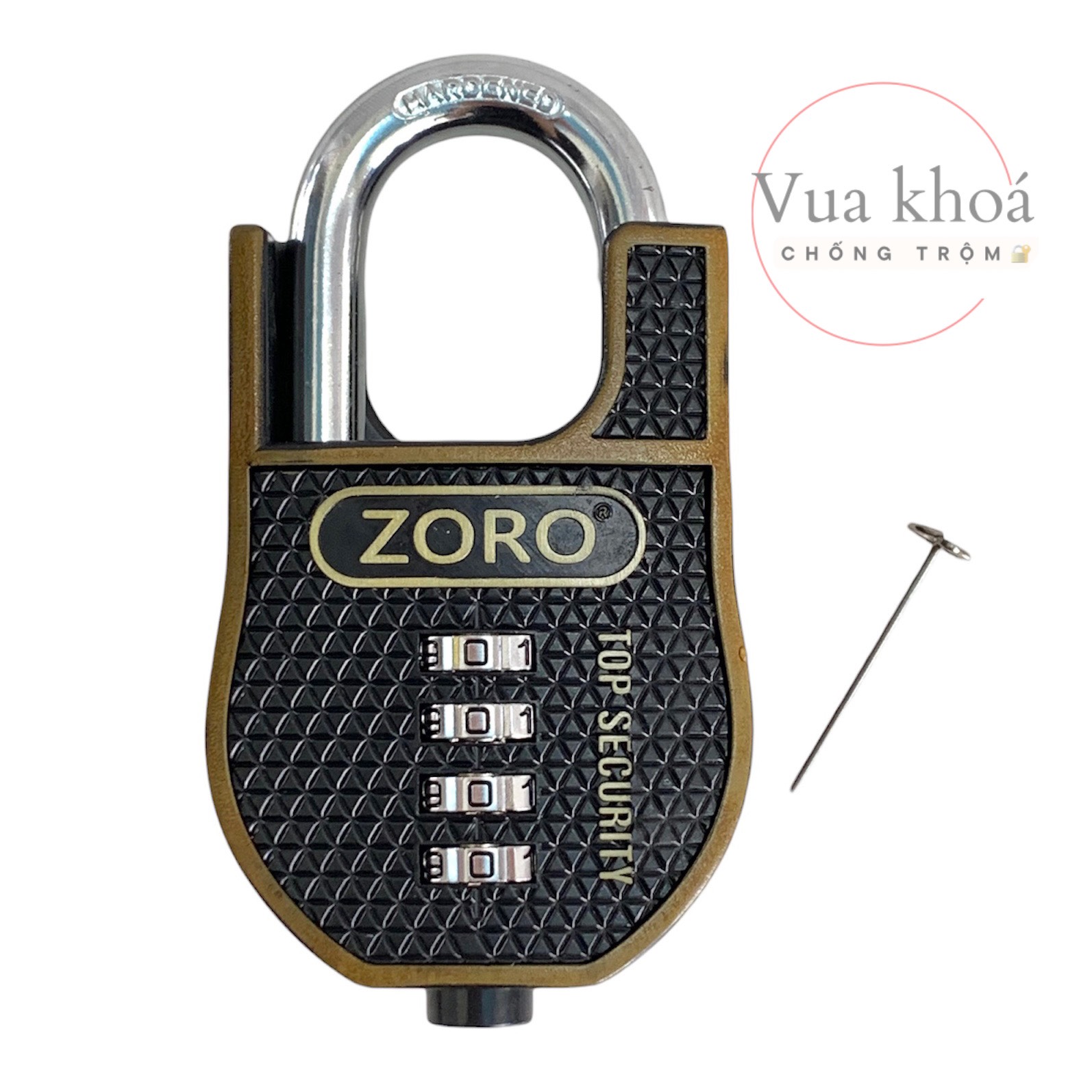 Ổ khóa mật mã chống cắt ZORO cao cấp 6 phân - thép chống gỉ chống nước - khóa cửa mật khẩu 4 số bảo mật cao chống trộm - hàng chính hãng