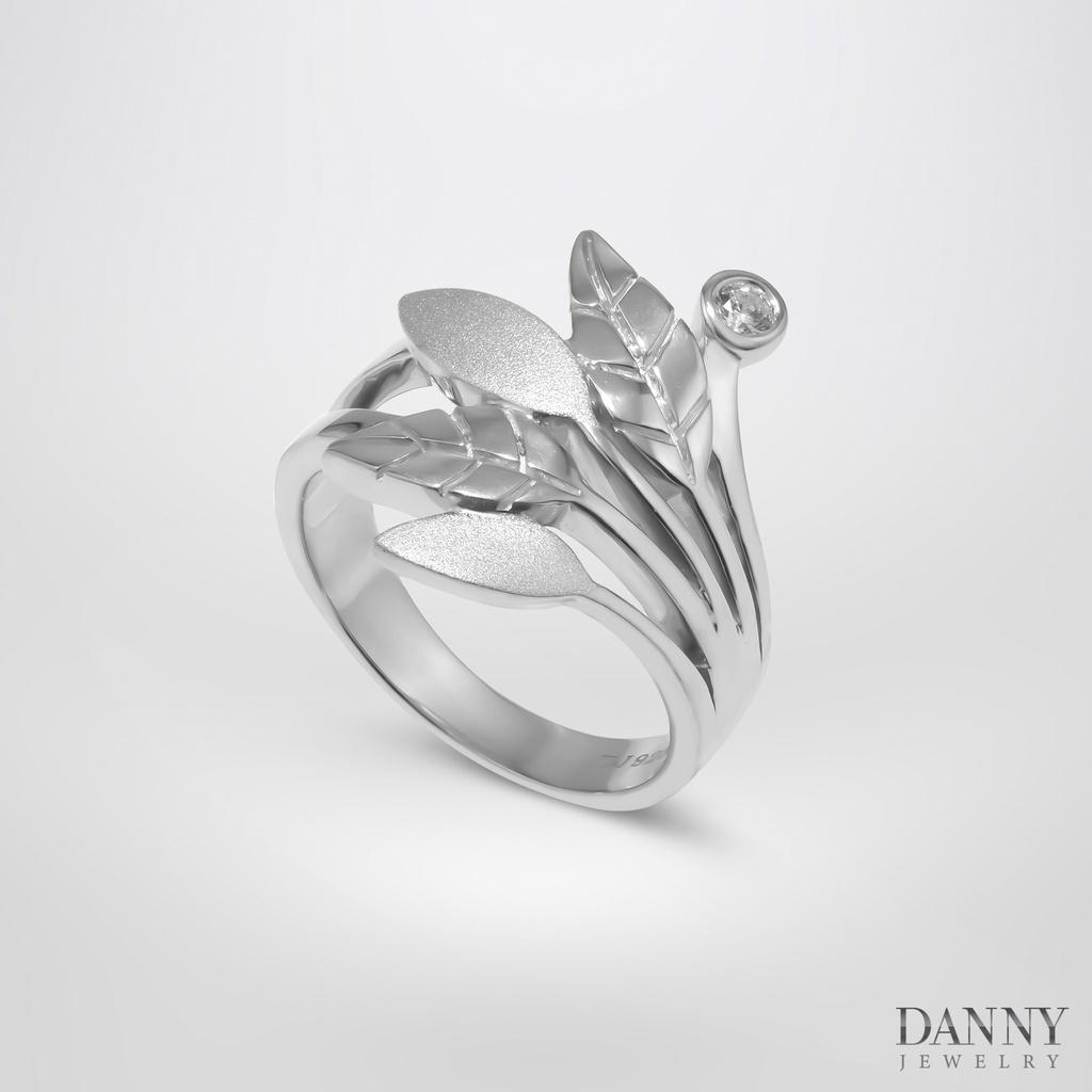 Nhẫn Nữ Danny Jewelry Bạc 925, Hình Lá Nguyệt Quế, Xi Rhodium/Vàng hồng N0033