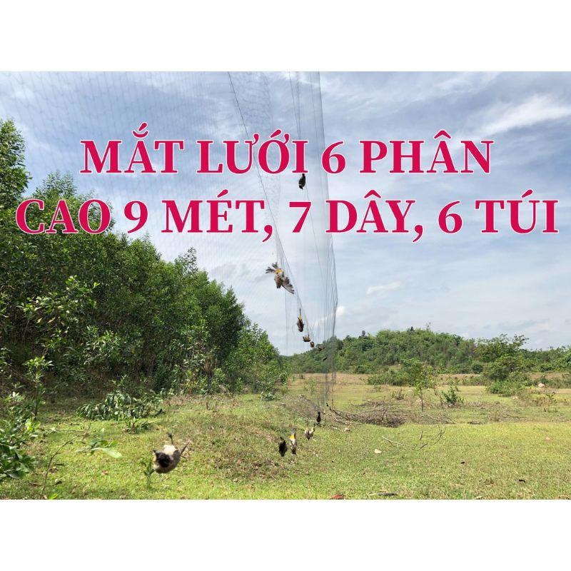 lưới tàn hình 30m lưới 6p (loại cao 9m 6 túi) bẫy cu, sáo vẹt ,cò quốc, két, tổng hợp chim ngày chim đêm,