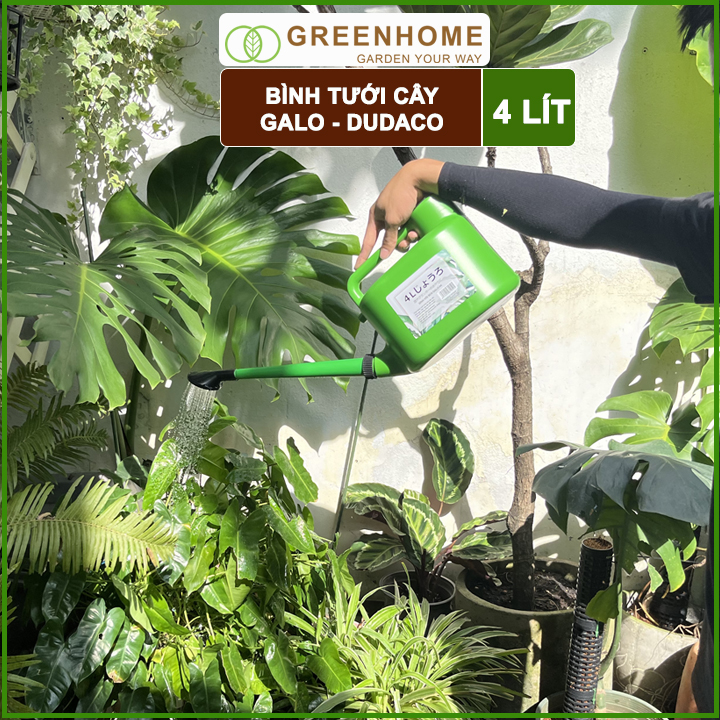 Bình Tưới Cây Vòi Sen Greenhome, Galo Dudaco, 4 Lít, 2 Chế Độ Tưới, Dễ Sử Dụng, Tháo Lắp Dễ Dàng, Độ Bền Cao