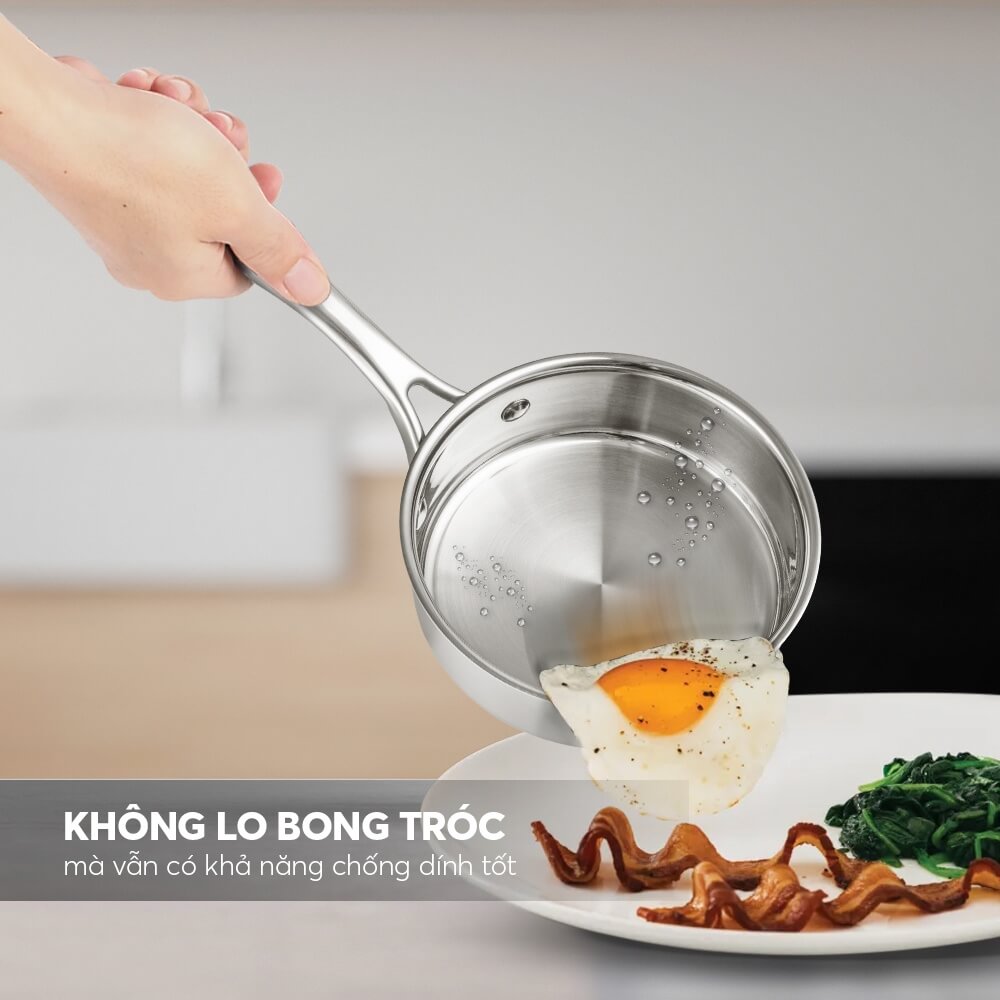 Chảo Nguyên Khối Sâu Lòng Inox 304 Elmich Trimax EL-3846 Nhiều Size,Hàng Chính Hãng, Đáy Từ -JoyMall