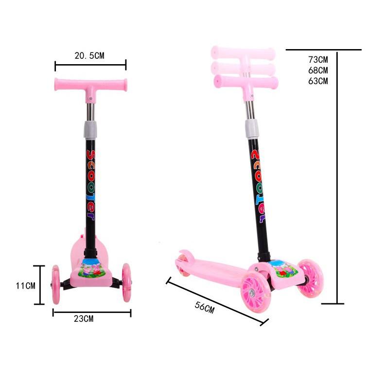 (HÀNG HOT) Xe Scooter Cao Cấp Cho Bé 2-8 Tuổi 3 Bánh Có Đèn LED Gấp Gọn Bền Đẹp 2020