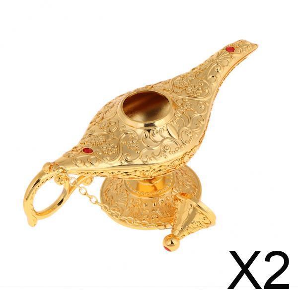 2xVintage Aladdin Genie Light Lamp Tabletop Accent Decorations