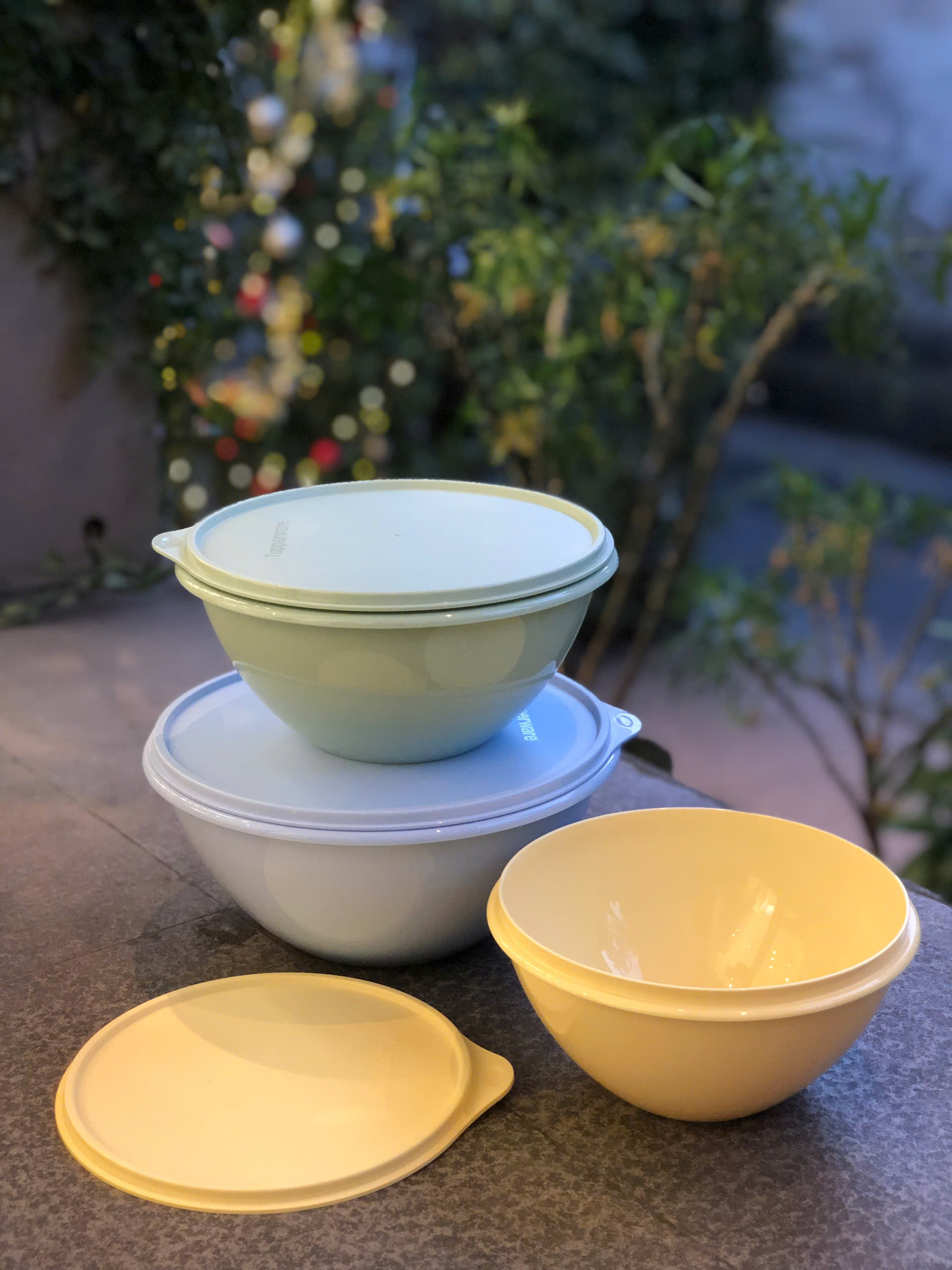 Bộ 3 Hộp Đựng Thực Phẩm Tupperware Trữ Khô Và Mát Original Bowl 2.5L 1.7L 1.1L