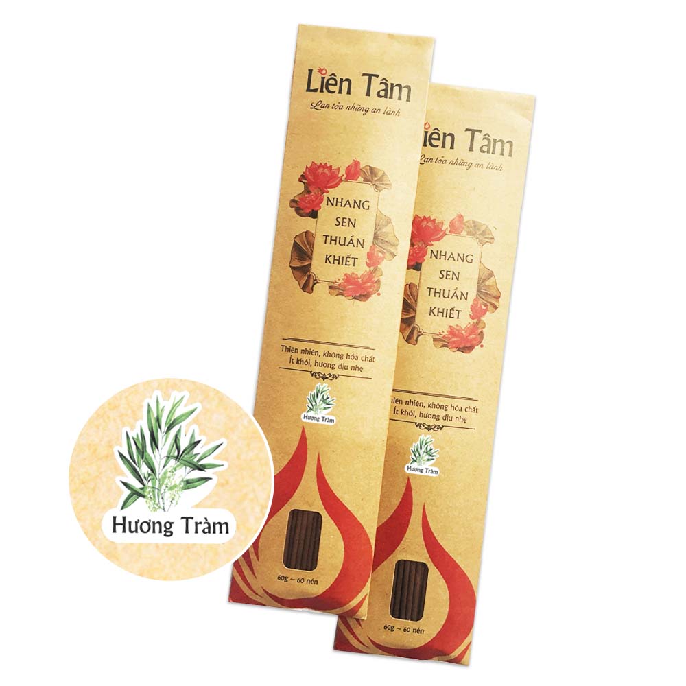 Combo 3 túi nhang sen Liên Tâm 3 mùi hương - 29cm - 60 cây/túi - Nhang sạch ít khói, thơm dịu