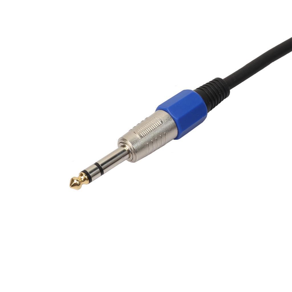 3-pin XLR Male to 1/4" 6.35mm TRS Male Balanced Stereo Audio Mic Cable 0.3m