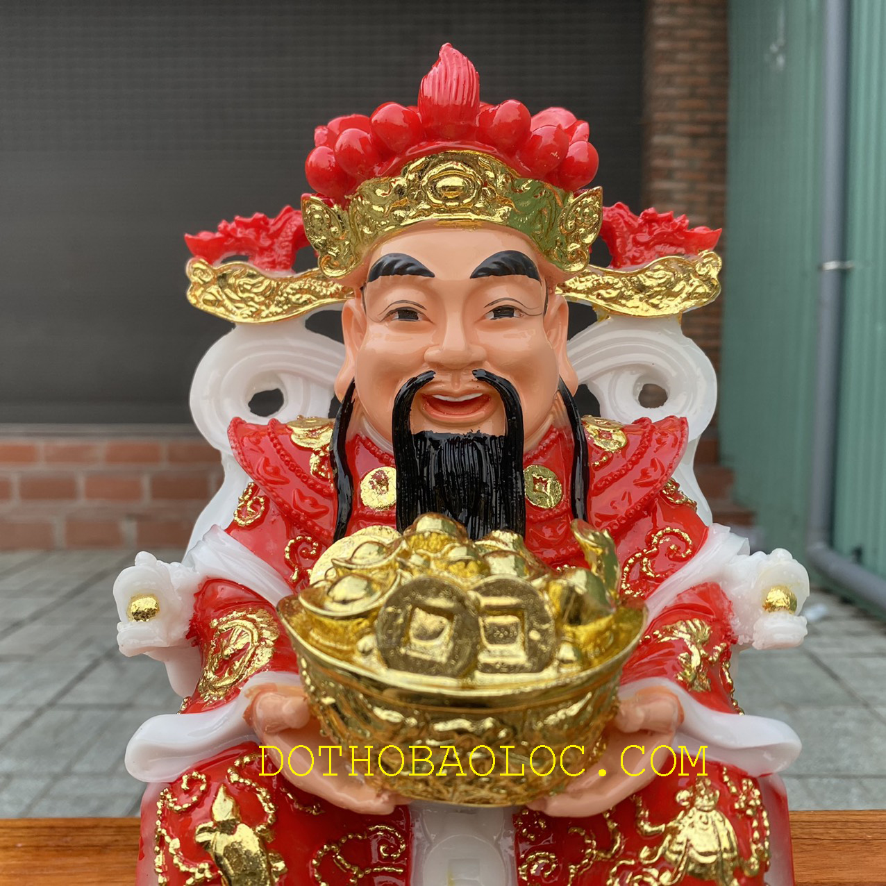 Tượng Ông Thần Tiên đá Việt Nam cao 25cm – Đỏ và Xanh