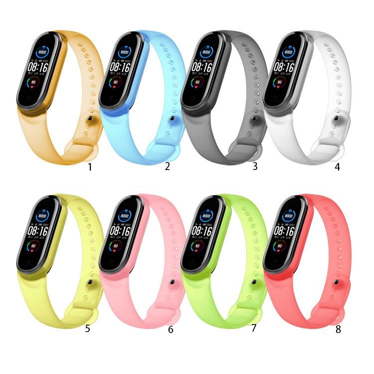 Dây đeo silicone chống nước cho vòng đeo tay thông minh Xiaomi Mi band 3 4 5 6 miband 6 5 4 3