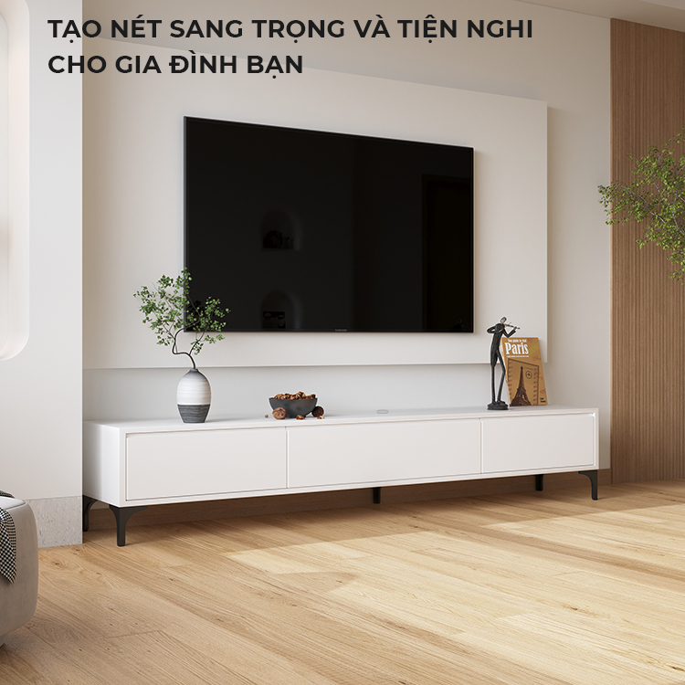 Kệ Tivi Để Sàn Phong Cách Hàn Quốc Kết Hợp Ngăn Tủ Để Đồ Tiết Kiệm Diện Tích AP323