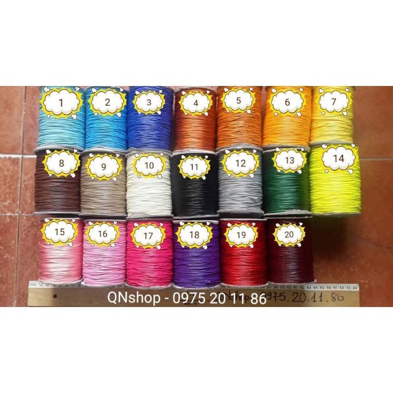 Cuộn 160 m dây sáp 1mm tết vòng nhiều màu