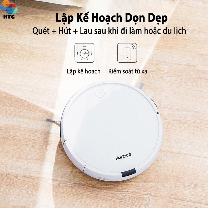 Robot hút bụi airbot OUSI-A500 Sở Hữu 3 In 1, Hút Quét Và Lau Sạch Sâu, Lập Kế Hoạch Hoạt Động Kết Nối Ứng Dụng Qua Điện Thoại, Hàng Chính Hãng