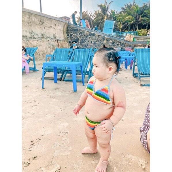 ĐỒ BƠI CHO BÉ, BIKINI CẦU VỒNG BÉ GÁI ️