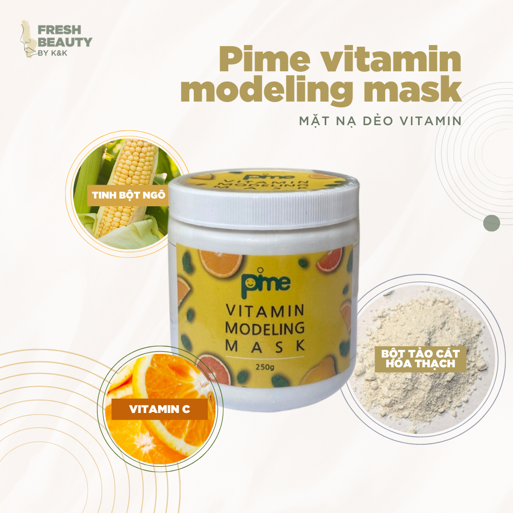 Mặt nạ dẻo Pime Vitamin Modeling Mask hỗ trợ sáng da mờ thâm nám, hạn chế mụn, dầu thừa