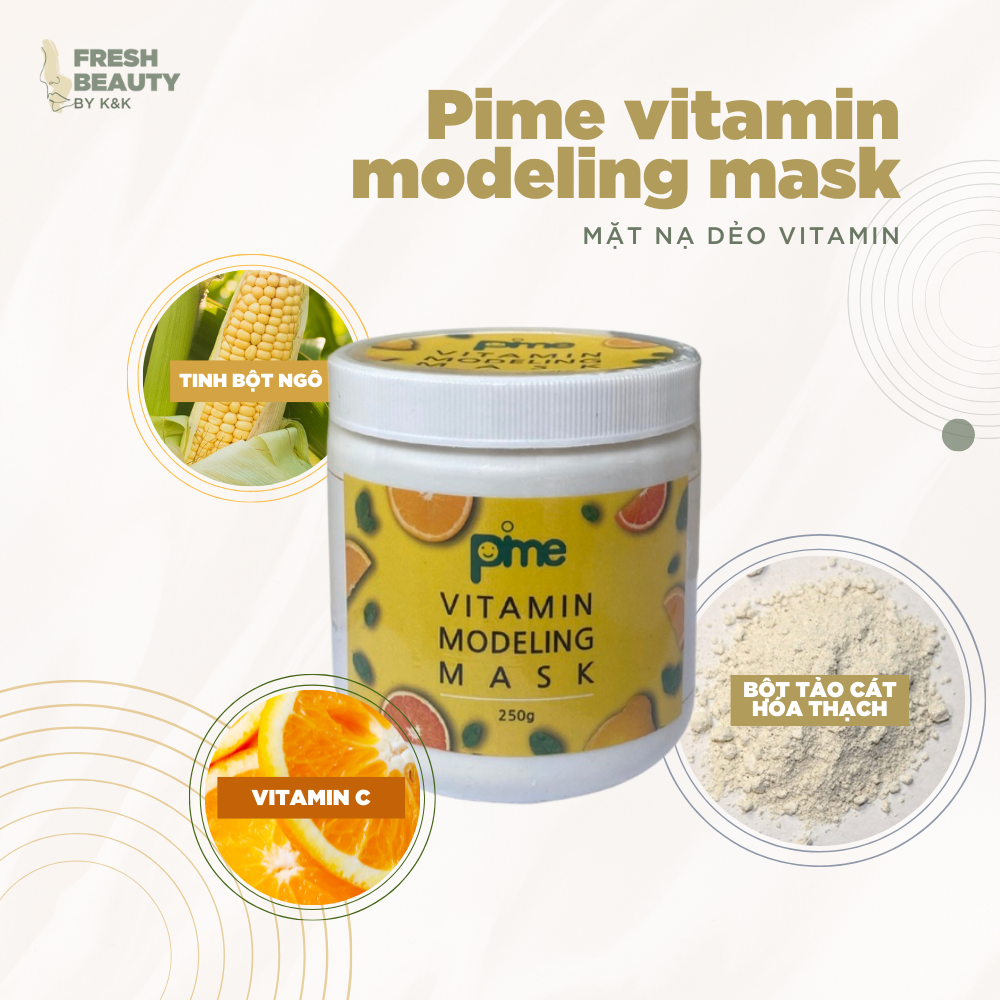 [Size lớn] Mặt nạ dẻo Pime Vitamin Modeling Mask hỗ trợ sáng da mờ thâm nám, hạn chế mụn, dầu thừa