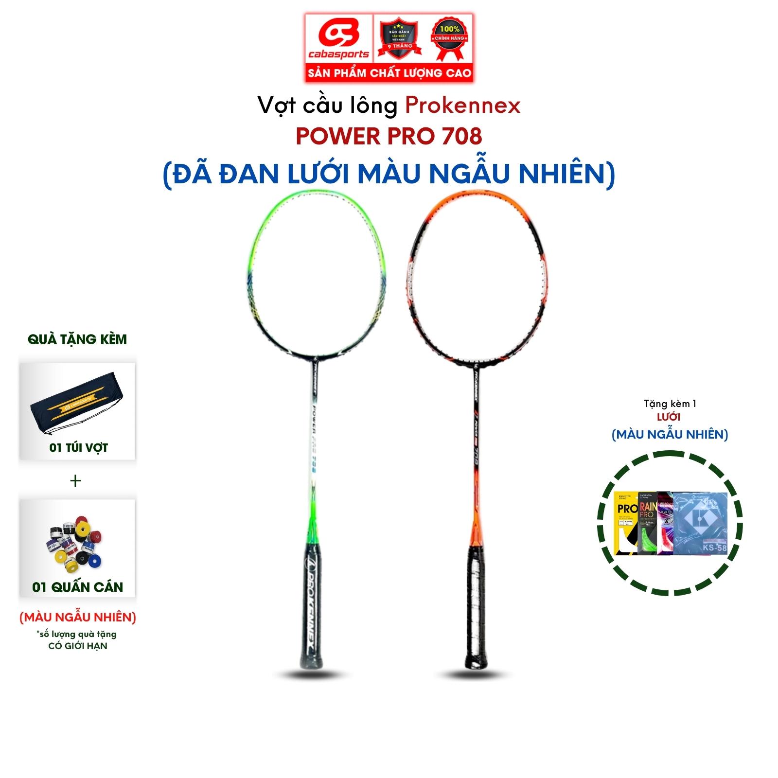 Vợt cầu lông ProKennex POWER PRO 708 chính hãng công thủ toàn diện - Tặng kèm quấn cán và túi vải Cabasports