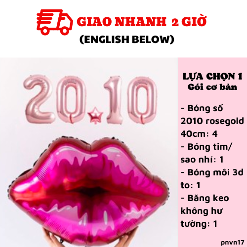 Bộ bóng trang trí phụ nữ việt nam màu vàng 20-10 pnvn17