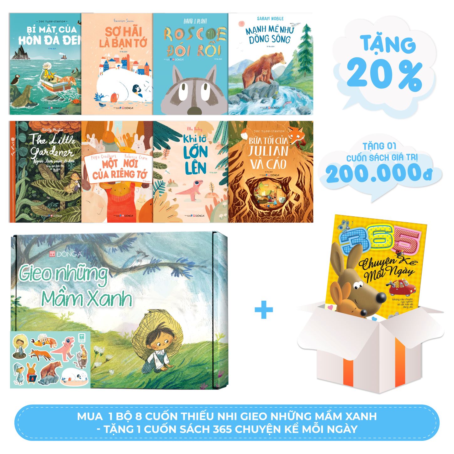 Boxset Sách Gieo những Mầm Xanh - Combo 8 cuốn thiếu nhi Flying Eye Books